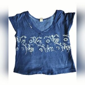 NWOT We The Free Distressed Floral Faded Tee